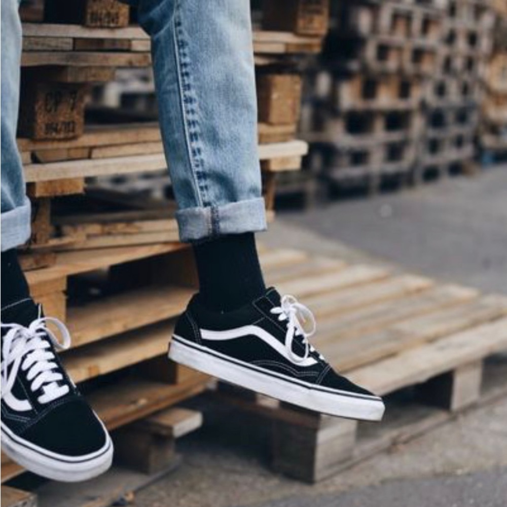vans youth 6 black/white sk8 black/white